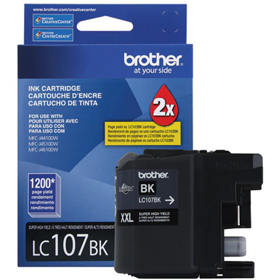 Genuine Brother LC107XXLBK Super High-Yield Black Ink Cartridge