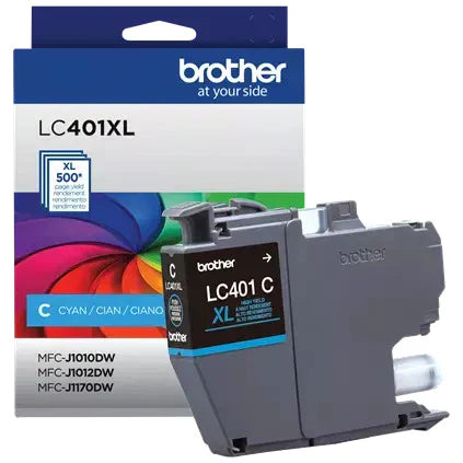 Genuine Brother LC401XLC High-Yield Cyan Ink Cartridge
