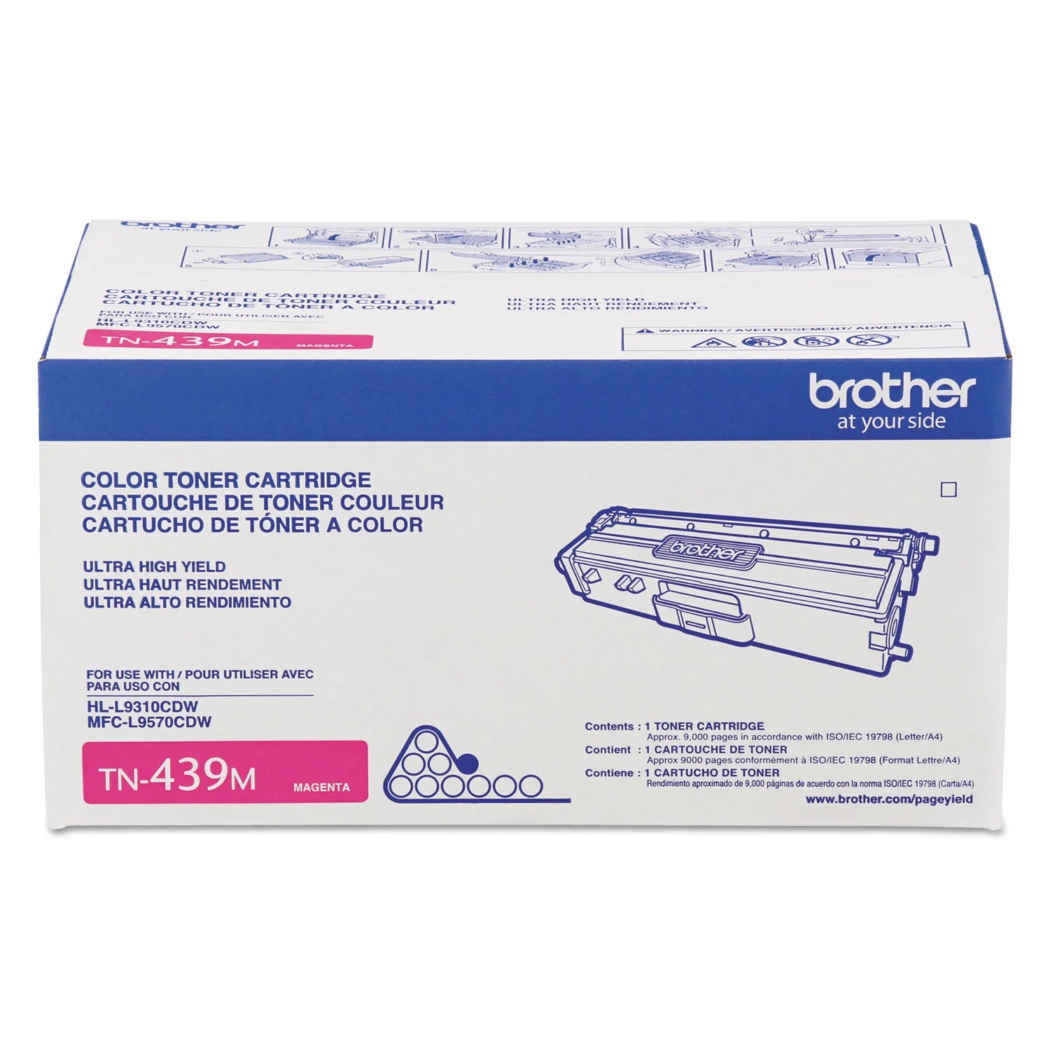 Original Brother TN-439 Extra High Yield Magenta Toner Cartridge, TN439M