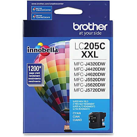 Genuine Brother LC205XXLC Extra High-Yield Cyan Ink Cartridge