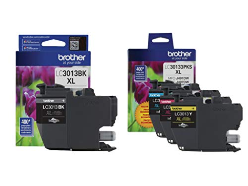 Genuine Brother LC3013XL High-Yield Black, Cyan, Magenta &amp; Yellow Ink Cartridge 4-Pack