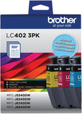 Genuine Brother LC402 Standard-Yield Cyan, Magenta &amp; Yellow Ink Cartridge 3-Pack