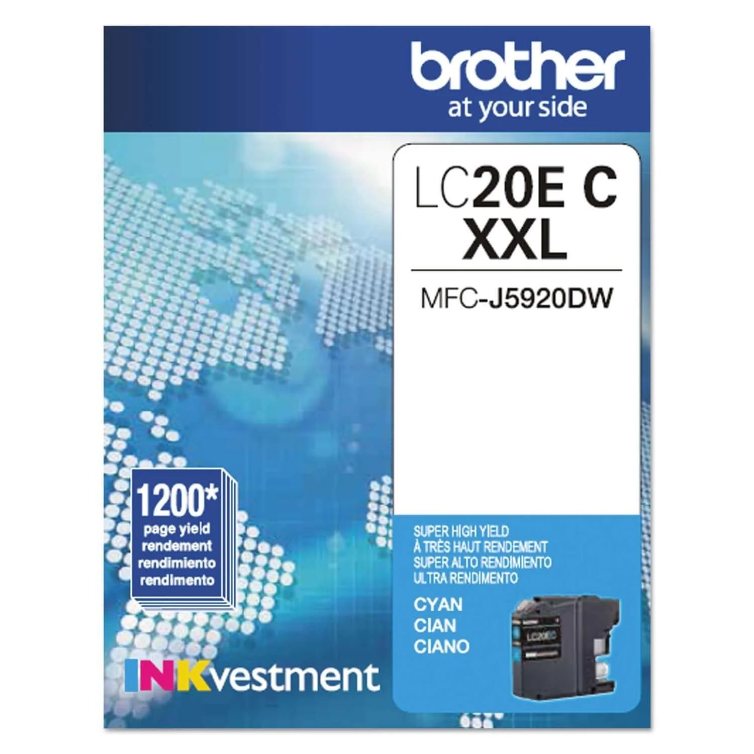 Genuine Brother LC20EC Extra High-Yield Cyan Ink Cartridge