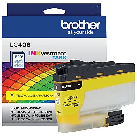 Genuine Brother LC406Y Standard-Yield Yellow Ink Cartridge
