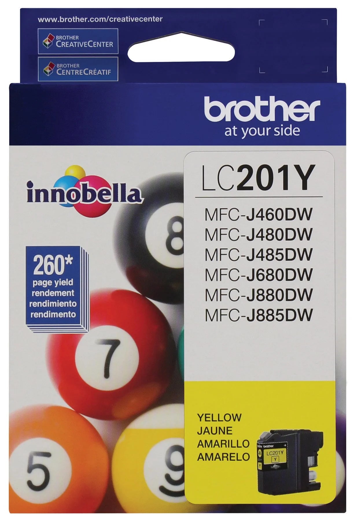 Genuine Brother LC201Y Standard-Yield Yellow Ink Cartridge