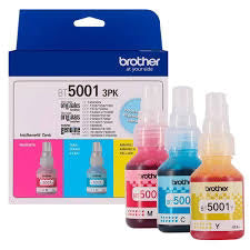 Genuine Brother BT5001 High-Yield Cyan, Magenta &amp; Yellow Refill Ink Bottle 3-Pack