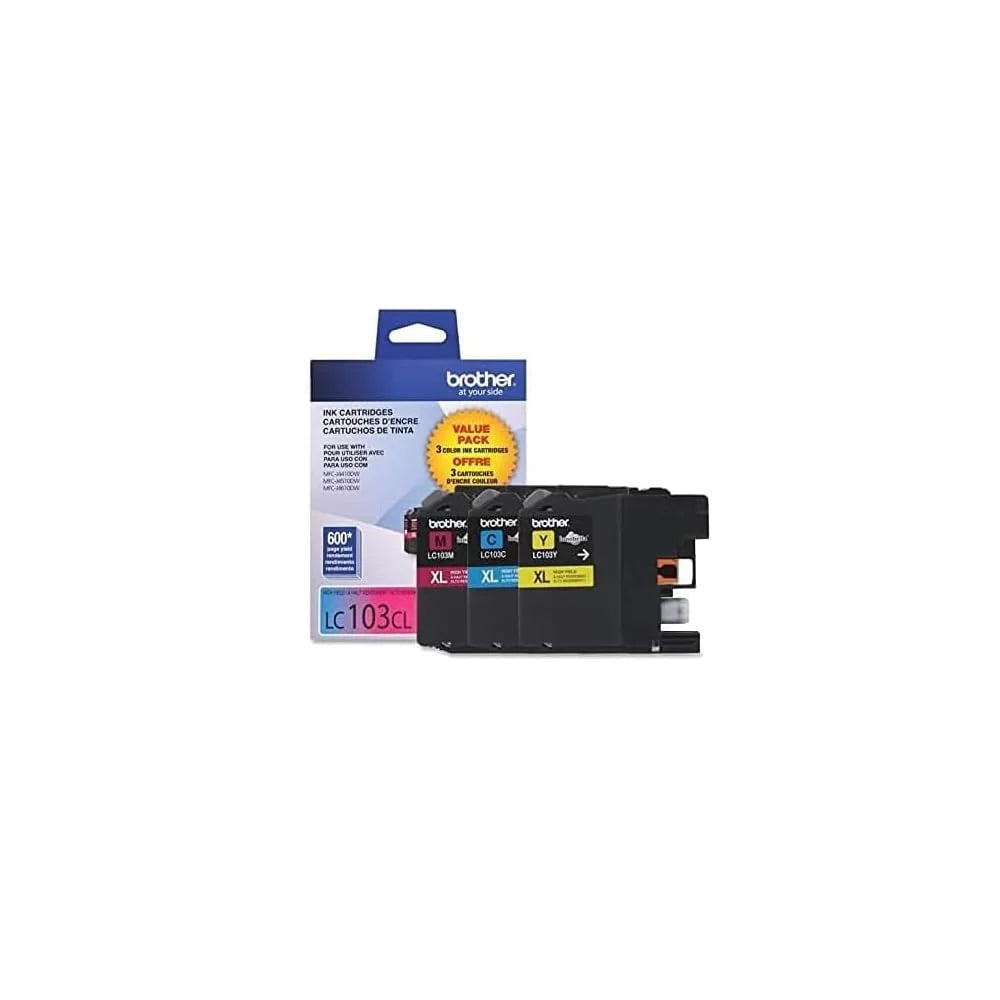 Genuine Brother LC103 High-Yield Cyan, Magenta &amp; Yellow Ink Cartridge 3-Pack