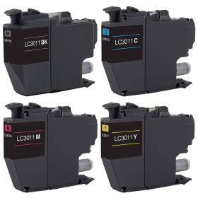 Genuine Brother LC3011 Standard-Yield Black, Cyan, Magenta &amp; Yellow Ink Cartridge 4-Pack