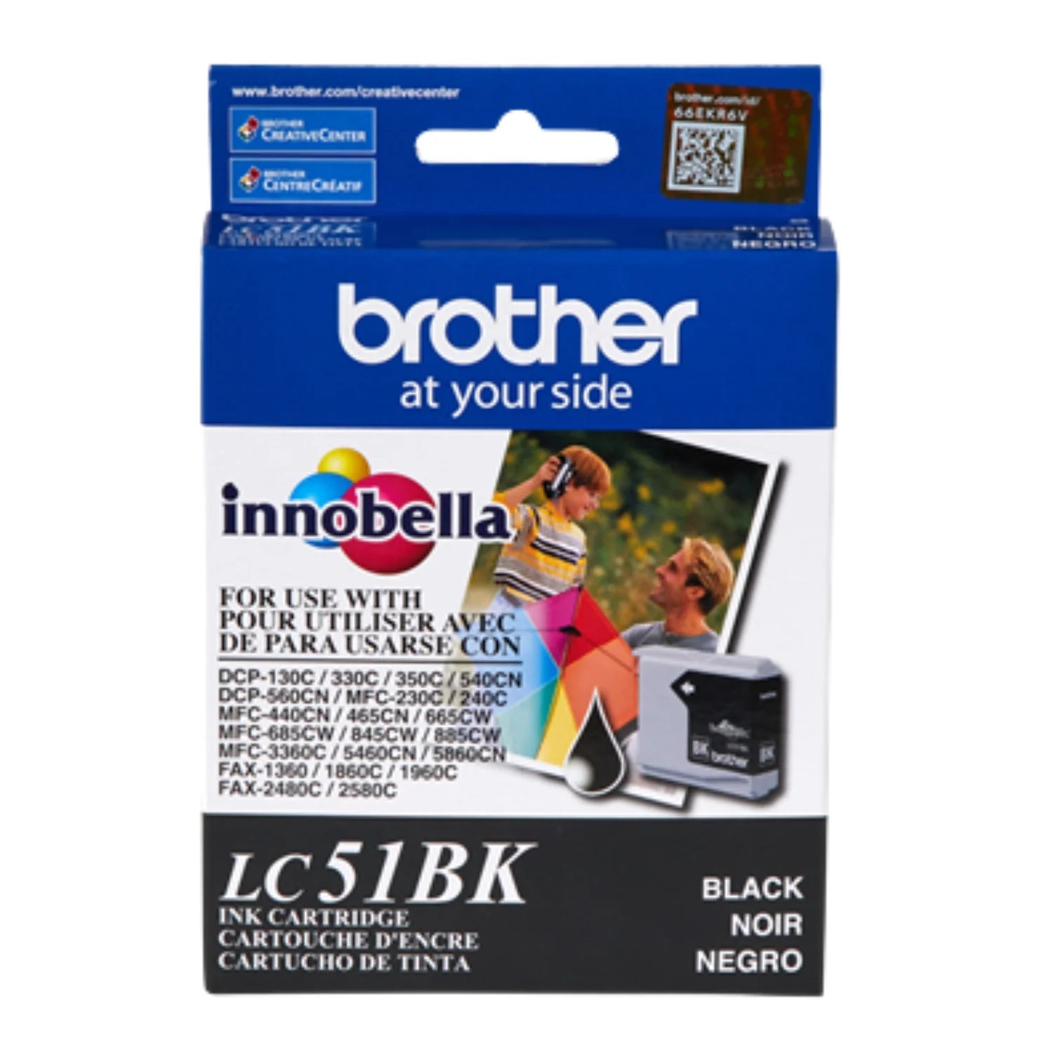 Genuine Brother LC51BK Standard-Yield Black Ink Cartridge