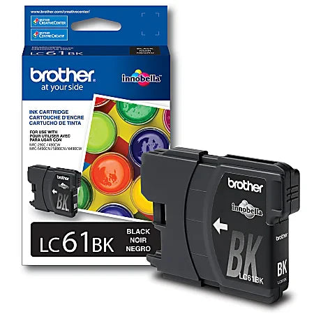 Genuine Brother LC61BK Standard-Yield Black Ink Cartridge
