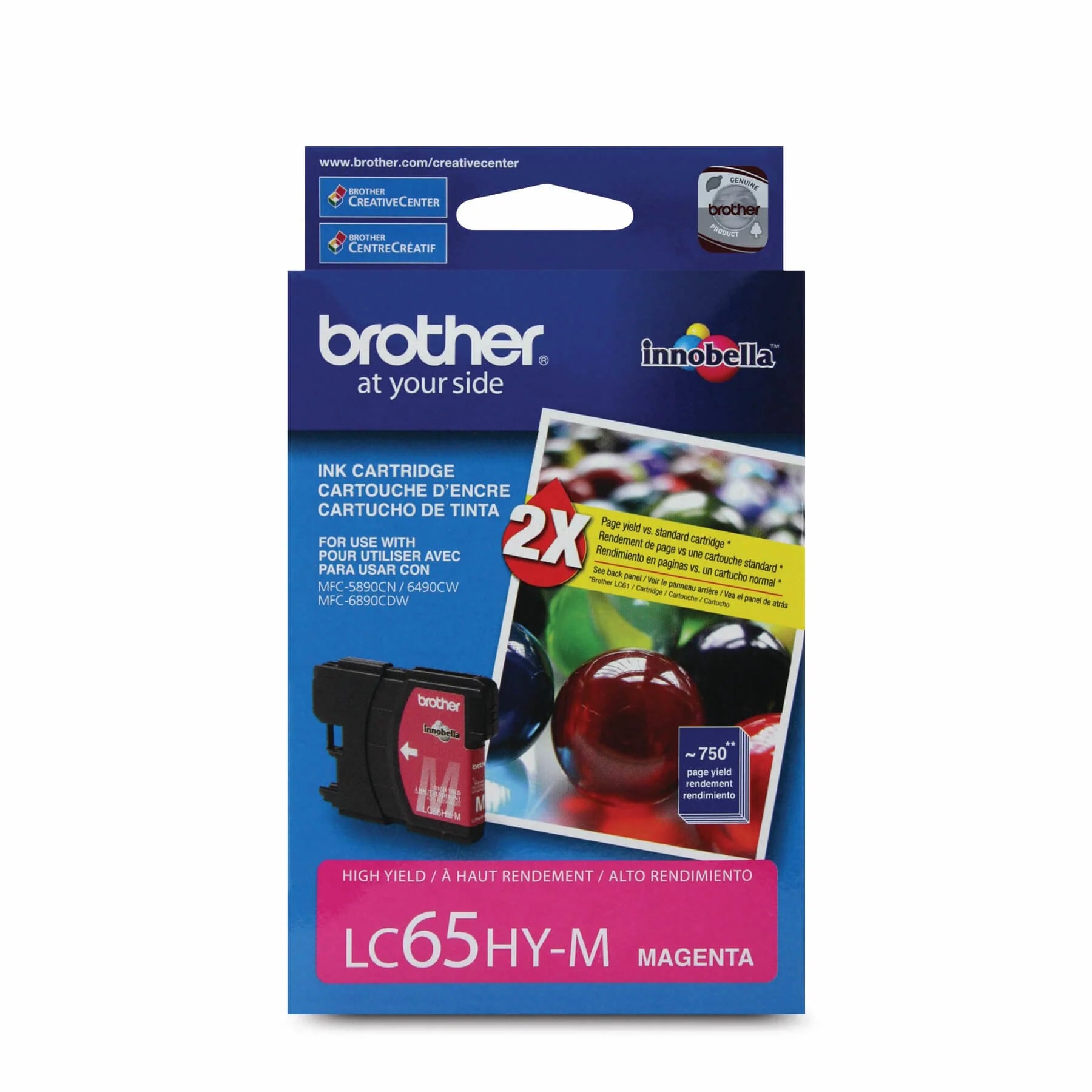 Genuine Brother LC65M High-Yield Magenta Ink Cartridge