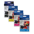 Genuine Brother LC71 Black, Cyan, Magenta &amp; Yellow Ink Cartridge 4-Pack