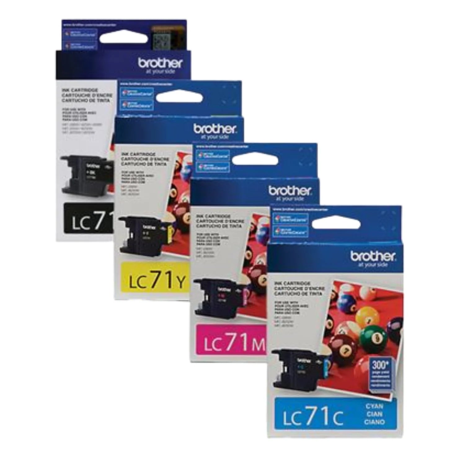 Genuine Brother LC71 Black, Cyan, Magenta &amp; Yellow Ink Cartridge 4-Pack