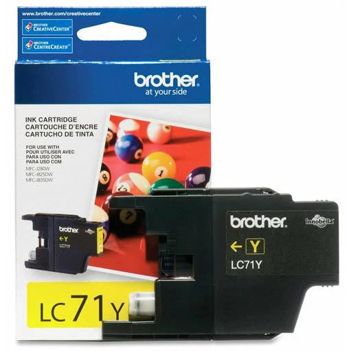 Genuine Brother LC71Y Standard-Yield Yellow Ink Cartridge