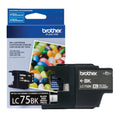 Genuine Brother LC75BK High-Yield Black Ink Cartridge