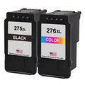 Canon 275 & 276 XL Ink Cartridges – High Yield Remanufactured 2-Pack (Black & Color)