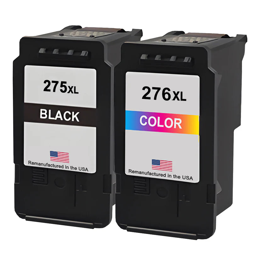 Canon 275 & 276 XL Ink Cartridges – High Yield Remanufactured 2-Pack (Black & Color)