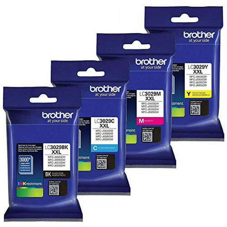 Genuine Brother LC3029XXL Extra High-Yield Black, Cyan, Magenta &amp; Yellow Ink Cartridge 4-Pack