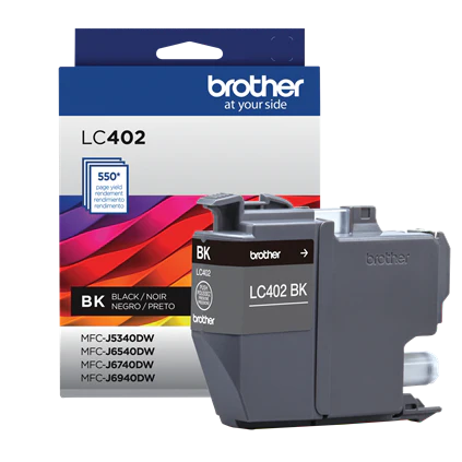 Genuine Brother LC402BK Standard-Yield Black Ink Cartridge
