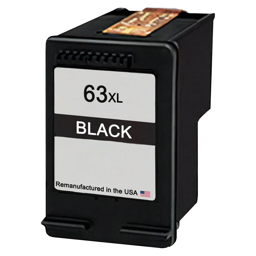 HP 63XL Black Ink (F6U64AN) High Yield Remanufactured Cartridge