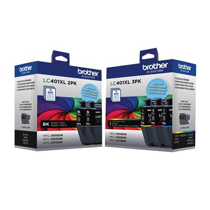 Genuine Brother LC401XL High-Yield Ink Cartridge 5-Pack (2 Black + Cyan + Magenta + Yellow)