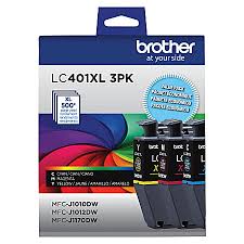 Genuine Brother LC401XL High-Yield Cyan, Magenta &amp; Yellow Ink Cartridge 3-Pack