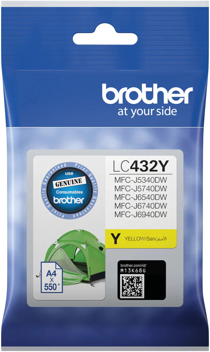 Genuine Brother LC432Y Standard-Yield Yellow Ink Cartridge