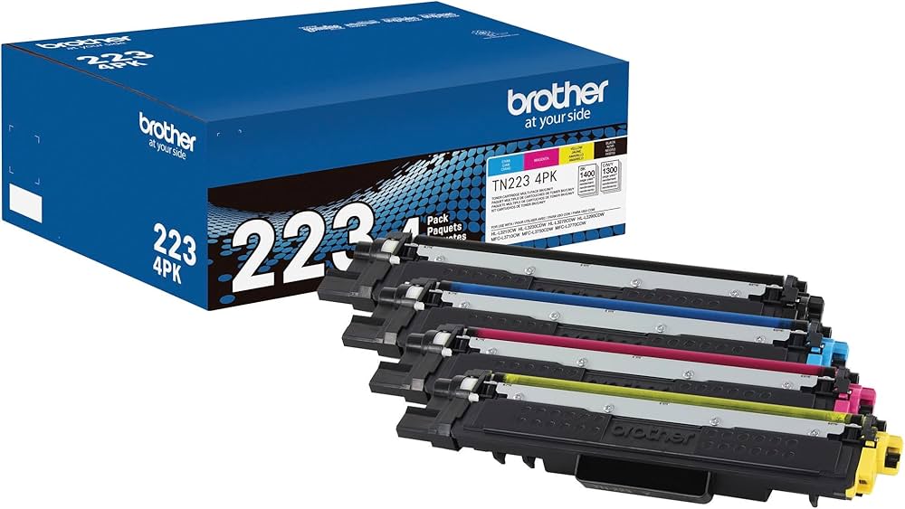 Genuine Brother TN-223 Standard-Yield Black, Cyan, Magenta &amp; Yellow Toner Cartridge 4-Pack