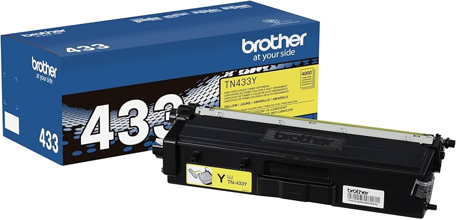 Genuine Brother TN-433Y High-Yield Yellow Toner Cartridge