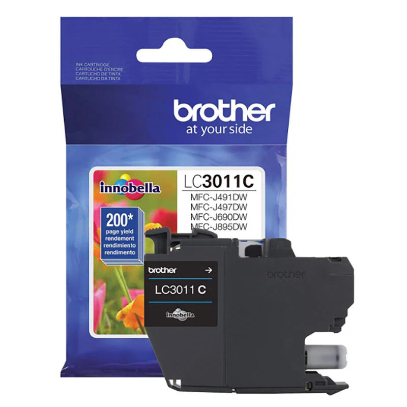Genuine Brother LC3011C Standard-Yield Cyan Ink Cartridge