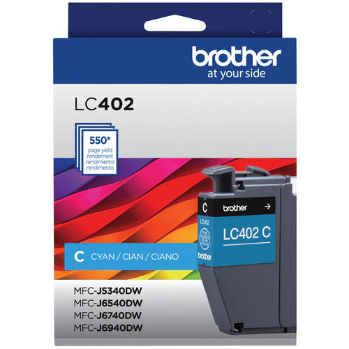 Genuine Brother LC402C Standard-Yield Cyan Ink Cartridge
