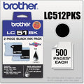 Genuine Brother LC51BK Standard-Yield Black Ink Cartridge 2-Pack