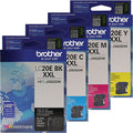 Genuine Brother LC20E Extra High-Yield Black, Cyan, Magenta &amp; Yellow Ink Cartridge 4-Pack