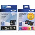 Genuine Brother LC103XL High-Yield Black, Cyan, Magenta &amp; Yellow Ink Cartridge 4-Pack