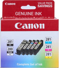 Original Canon PGI-280 Black & CLI-281 Color Ink Cartridges 5-Pack – Genuine Canon Standard Yield Ink